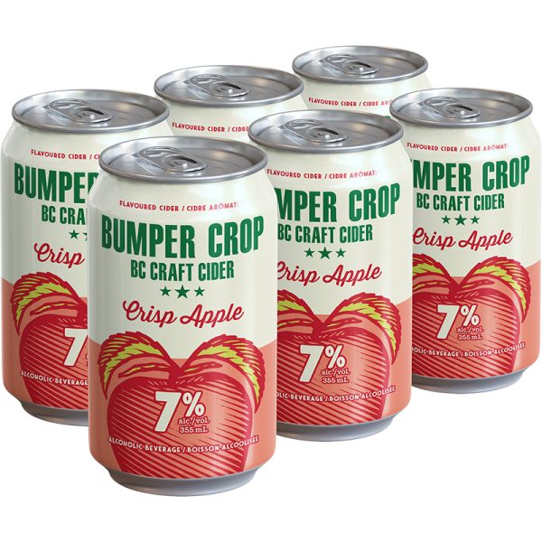 BUMPER CROP CRISP APPLE CIDER 6 CANS