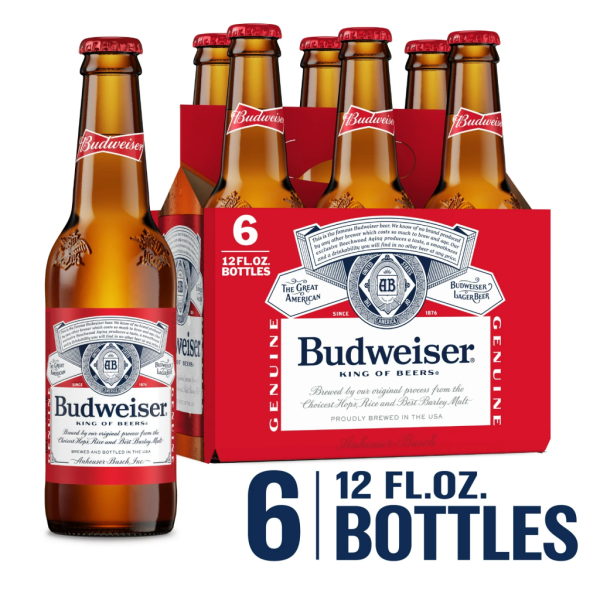 BUDWEISER 6 BOTTLES