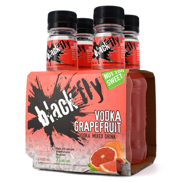 BLACK FLY VODKA GRAPEFRUIT 4 BOTTLES
