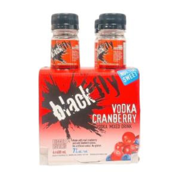 BLACK FLY VODKA CRANBERRY MIXED DRINK 4 BOTTLES