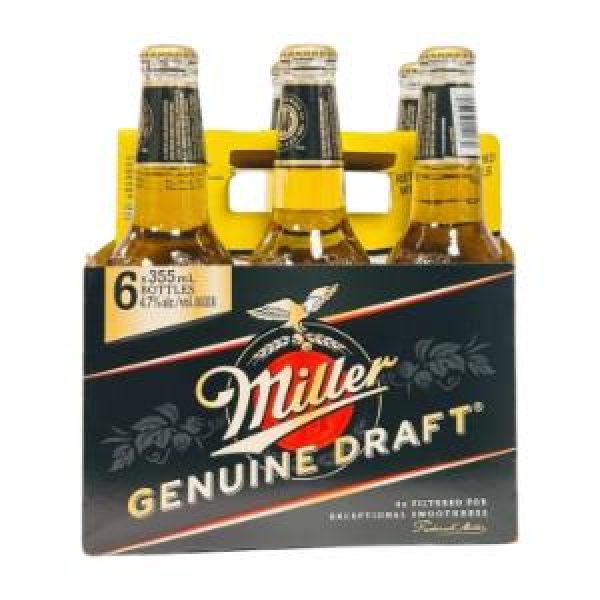 MILLER GENUINE DRAFT 6 BOTTLES
